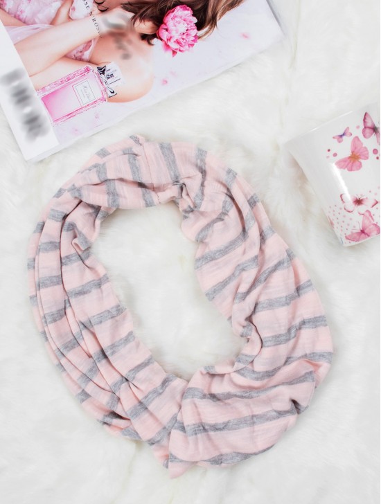 Jersey Striped Double Loop Scarf